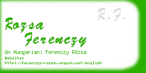 rozsa ferenczy business card