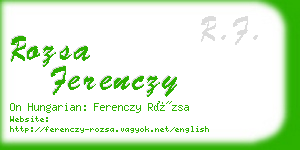 rozsa ferenczy business card